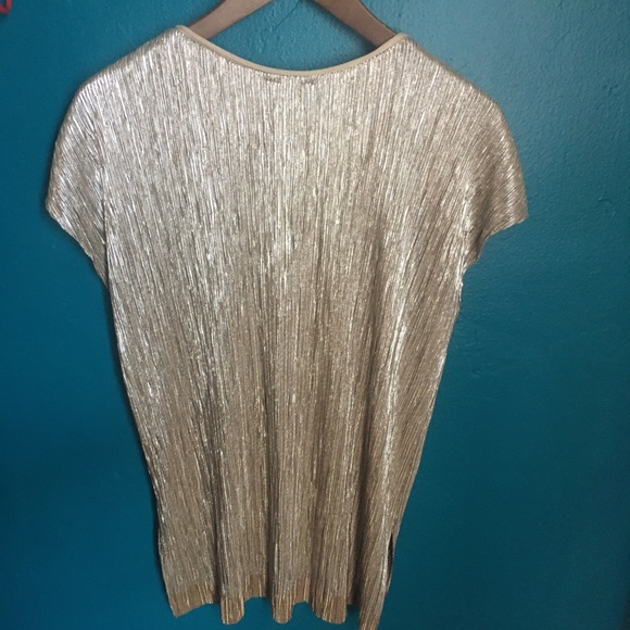 Zara Gold Crinkle Top - Picture 3 of 5